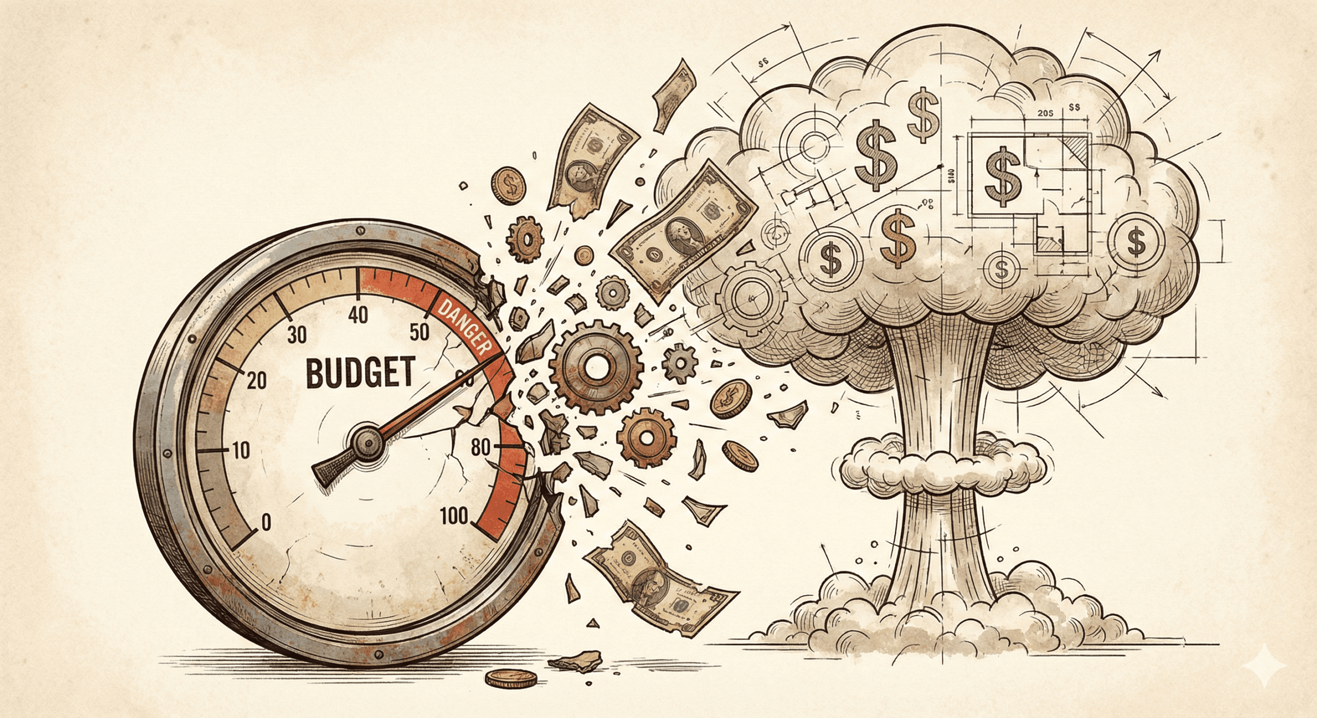 renovation regrets chart showing budget overruns